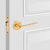 solid brass hardware, matte brass handles, modern farmhouse, luxury home decor, door hardware, modern bedroom doors, scandinavian home, wood door decor, wardrobe door handle, safety lock, secured door lock, thumb lock, privacy room lock,