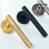 Satin Brass Knurled Interior Door Set - Lever Door Handle