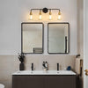 Modern Black and Gold Wall Sconce for Bathroom with Clear Glass Shade