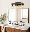 Rustic Wooden Farmhouse Vanity Lights with Clear Glass Shade