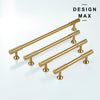 Elegant brass cabinet pull with a polished finish, adding timeless charm to any room
