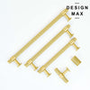Solid Brass Brisa Gold Knurled Knob and Pull