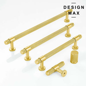 Brisa Gold Knurled Cabinet Knob and Pull