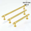 Minimalist Gold Knurled Knob and Pull for Cabinets