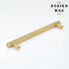 Knurled matte brass cabinet pull with modern textured design

