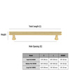 Stylish matte brass drawer handle with knurled finish


