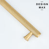Contemporary knurled brass cabinet pull bar

