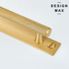 Contemporary matte brass cabinet pull featuring backplate

