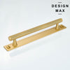 Brisa knurled brass pull with rectangular backplate detail

