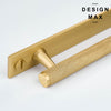 Decorative Brisa brass pull with knurled design and backplate

