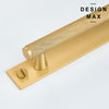Elegant matte brass drawer pull with knurled texture and backplate

