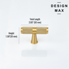 Brisa Matte Brass Cabinet T Knob