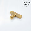 Modern Brisa brass T knob in matte finish for drawers

