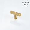 Stylish Brisa T knob in matte brass for furniture hardware

