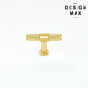 Contemporary Brisa Matte Brass Cabinet T Knob