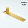 Matte brass cabinet knob with knurled design and backplate

