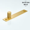 Brisa knurled matte brass knob and sleek gold backplate

