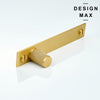 Knurled matte brass knob with matching gold backplate

