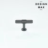 Sleek Metallic Gray Brisa T Knob for Kitchen Cabinets
