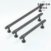 Brisa Modern Metallic Gray Pull with Knurled Texture Design