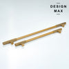 Modern brass appliance Pull with a brushed nickel finish, creating a sleek and contemporary look
