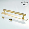 Polished brass hardware pull for cabinets with stylish backplate

