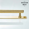Contemporary brass cabinet pull with knurled texture and backplate

