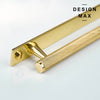 Shiny brass cabinet pull featuring modern backplate design

