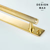 Luxury polished brass bar pull handle with matching backplate

