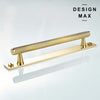 Brisa polished brass bar pull mounted on flat brass backplate

