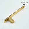 Polished brass knurled knob for kitchen cabinets with gold backplate

