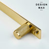 Elegant polished brass cabinet knob with knurled finish and gold accent plate

