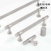 Minimalist Satin Silver Knurled Knob and Pull for Cabinets