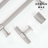Solid Brass Brisa Satin Silver Knurled Knob and Pull