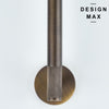 Wall-mounted gold-toned stainless steel toilet paper hanger with knurled grip detailing.
