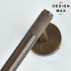 Sleek single-post stainless steel toilet paper holder for easy roll replacement.