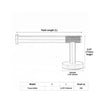Single-arm stainless steel tissue holder featuring a textured knurled pattern detail on the arm corner.