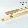 Unique brass appliance pulls with a geometric design, adding a touch of personality to your space
