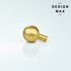 Modern brass cabinet knobs with a curved handle, adding a touch of sophistication
