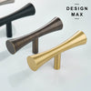 Contemporary brass cabinet pulls with a brushed nickel finish, adding a modern aesthetic
