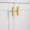 Unique brass cabinet knobs with a geometric design