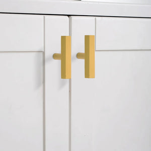 Unique brass cabinet knobs with a geometric design