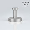 Contemporary brushed metal robe hook featuring anti-slip stopper end design.