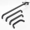 Sleek matte black furniture handle
