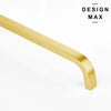Matte brass cabinet pull with smooth edges  
