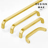 Minimalist gold cabinet pull in brushed brass  
