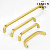 Sleek gold furniture handle with matte finish  
