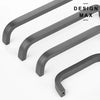 Matte gunmetal cabinet hardware close-up  
