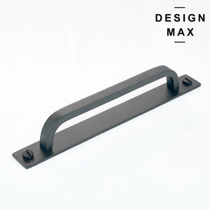 Stylish black cabinet handle with backplate design