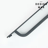 Minimalist matte black drawer pull with plate